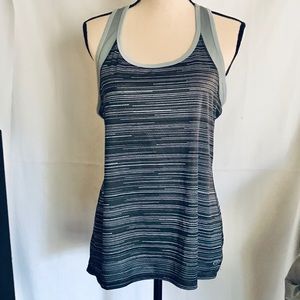 NWOT N.Y.L. Gray/Black Racerback Tank Sz Med
